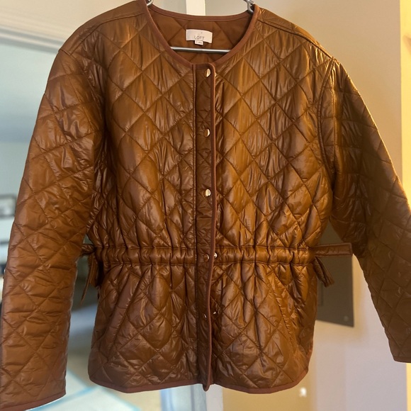 LOFT Brown Quilted Jacket - Picture 2 of 6